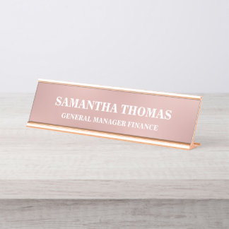 Imitats Rose Gold Berufliche Schreibtisch/ Hanging Schreibtischnamensplakette