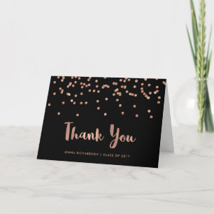 Imitats Rose Gold Confetti Abschluss Vielen Dank Dankeskarte