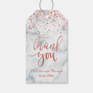 Imitats Rose gold confetti vielen Dank für Kalligr Geschenkanhänger