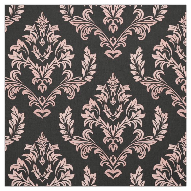 Imitats Rose Gold Damask Stoff (Muster)