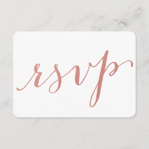 Imitats Rose Gold Fossil Glamour RSVP-Hochzeitka RSVP Karte