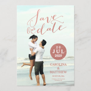 Imitats Rose Gold Fossil Save the Date Foto