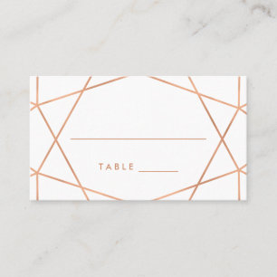 Imitats Rose Gold Geometric Wedding Escort Cards Platzkarte