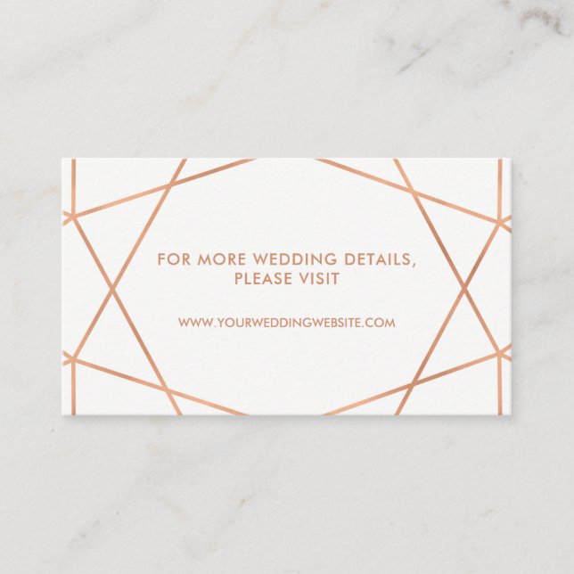 Imitats Rose Gold Geometric Wedric Website Cards Begleitkarte (Vorderseite)