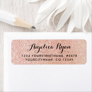 Imitats Rose Gold Glitzer Rücksendeadresse