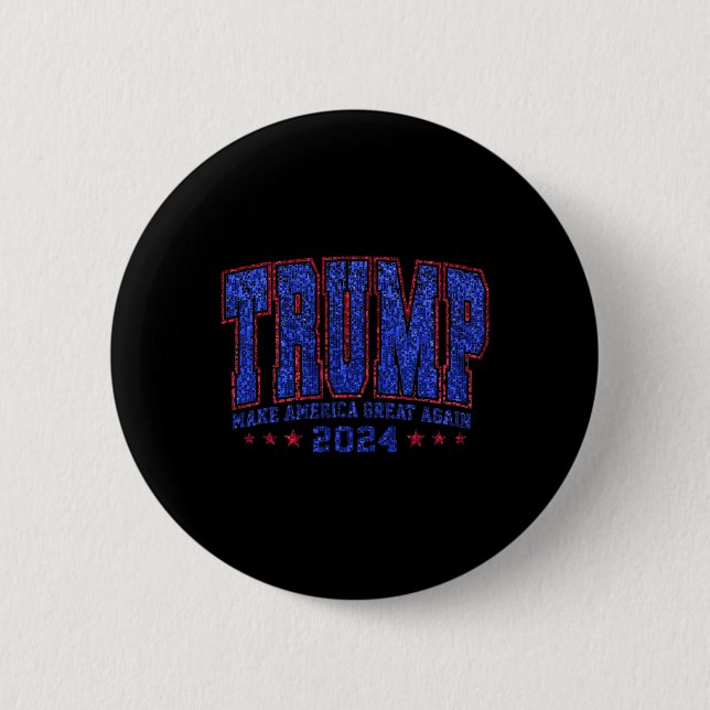 Imitats Sequins Trump 2024 Präsident Make America  Button (Vorderseite)