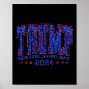 Imitats Sequins Trump 2024 Präsident Make America Poster