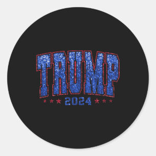 Imitats Sequins Trump 2024 Präsident Make America Runder Aufkleber