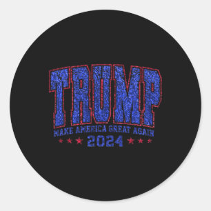 Imitats Sequins Trump 2024 Präsident Make America Runder Aufkleber