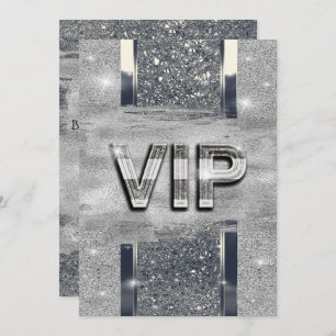 Imitats Shiny Silver Metallic VIP-Party Einladung