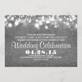 Imitats Silber Glitzer Lichter Hochzeit lädt ein Einladung