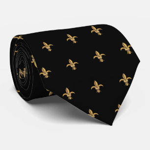 Imitats Silk Black Gold Lilie Luxury Neck Tie Krawatte