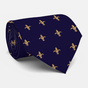 Imitats Silk Blue Gold Lilie Luxury Neck Tie Krawatte