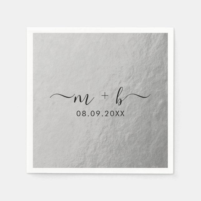 Imitats Silver Foil Wedding Napkins Serviette (Vorderseite)