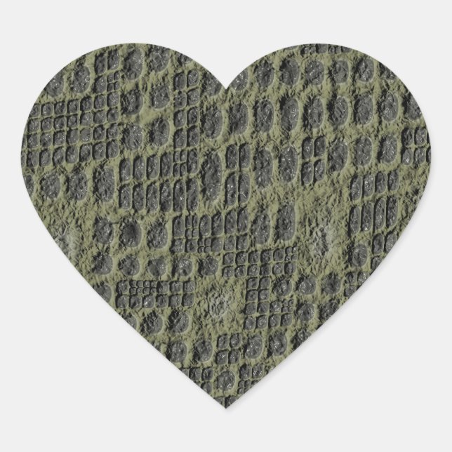 Imitats Snake Skin Herz-Aufkleber (Vorderseite)