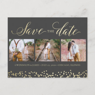 Imitats Sparkle 3 Foto Save the Date Postkarte
