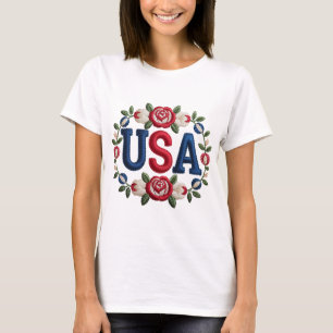 Imitats Stickerei USA Tshirt