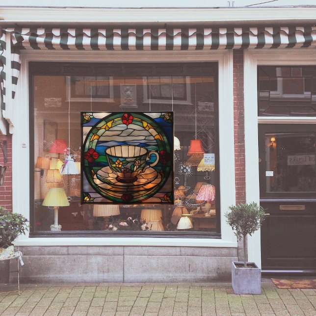 Imitats Tea Cup & Saucer Fensteraufkleber (Von Creator hochgeladen)