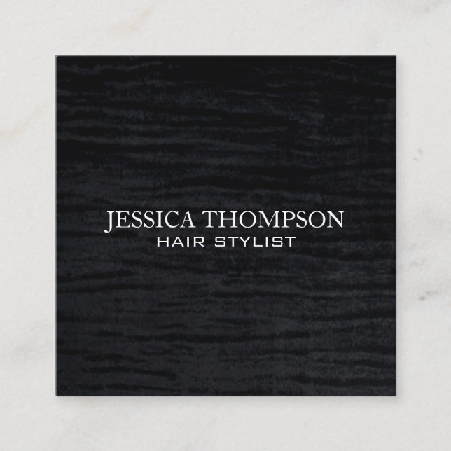 Imitats Velvet Schwarz Print Quadratische Visitenkarte (Vorderseite)
