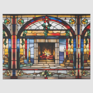 Imitats verklebte Gläser Weihnachts-Feuerplatz Dec Seidenpapier