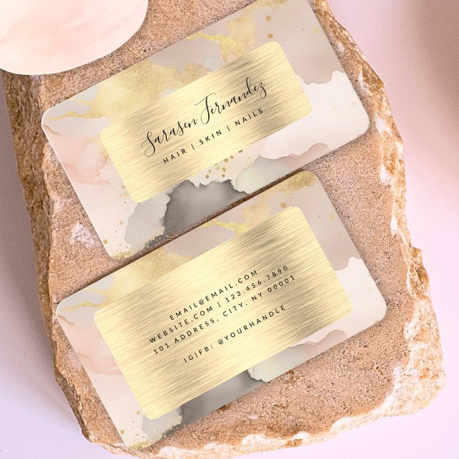 Imitats Wasserfarben Golden Foil Rosa Visitenkarte (Von Creator hochgeladen)