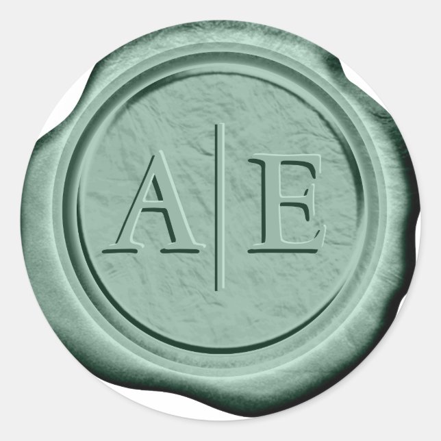 Imitats Wax Wedding Initials Lt Hunter G ID947 Runder Aufkleber (Vorderseite)