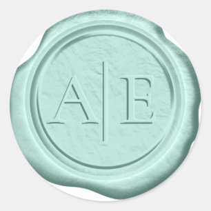 Imitats Wax Wedding Initials Mint ID477 Runder Aufkleber