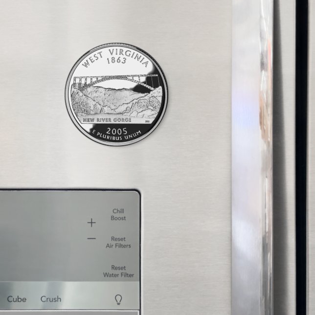 Imitats West Virginia Staat Quarter Magnet (In Situ (Kühlschrank))