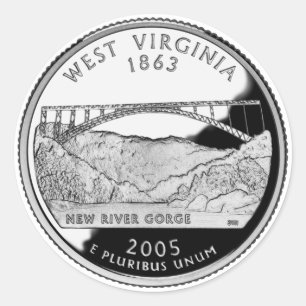 Imitats West Virginia Staat Quarter Runder Aufkleber