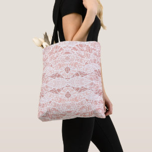 Imitats White Lace Fishnet Totbeutel