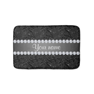 Imitatschwarze Sequins-Glitzern und Diamanten Badematte