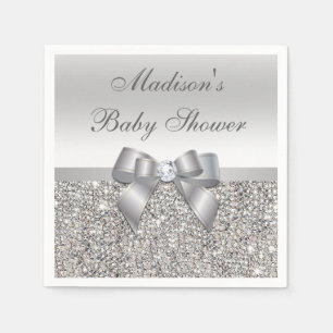 Imitatsilberne Sequins beugen personalisierte Serviette