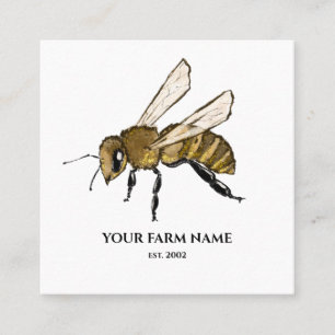 Imker Apiarian Bienenfarm Honigbienen Waben Quadra Quadratische Visitenkarte