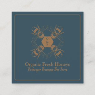 Imker Bienen Marine Wabenfarm Bienenstand Quadratische Visitenkarte