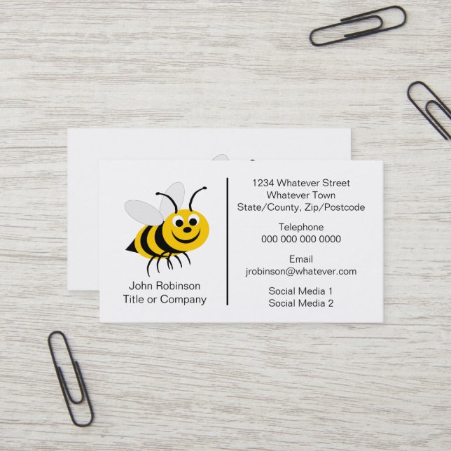Imker Bienendesign Visitenkarte (Vorderseite/Rückseite Beispiel)