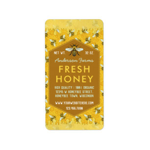 Imker-Bienenhaus-Honig-Glas beschriftet Adressaufkleber