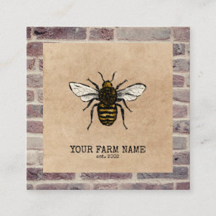Imker Bienenzüchter Bienenfarm Honigbienen Vintage Quadratische Visitenkarte