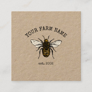 Imker Bienenzüchter Bienenfarm Honigbienen Waben Quadratische Visitenkarte