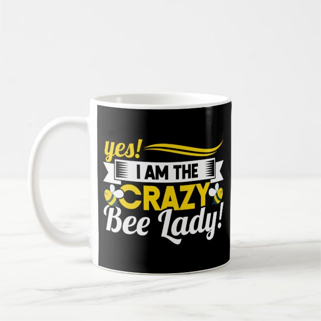 Imker Ja, ich bin die verrückte Bienenmutter Kaffeetasse (Links)