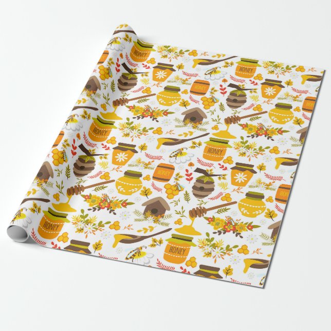 Imker Muster Geschenkpapier (Ungerollt)