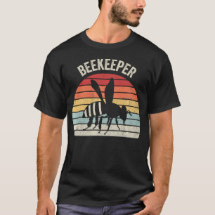 Imker Vintage Retro Sonnenuntergang Biene T-Shirt