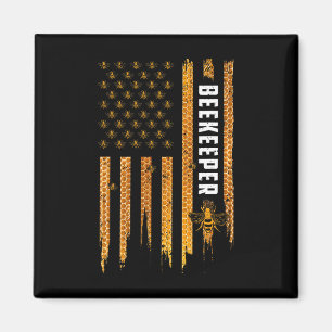 Imkerei Amerikanische Flagge Honigwabe Honig Biene Magnet