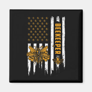 Imkerei Amerikanische Flagge Waben Honig Bienen Im Magnet