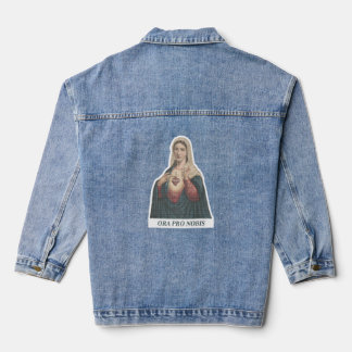 Immaculate Heart of Mary Ora Pro Nobis Icon Jeansjacke