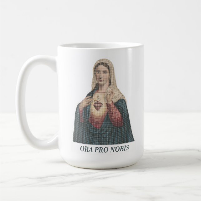 Immaculate Heart of Mary Ora Pro Nobis Icon Kaffeetasse (Links)