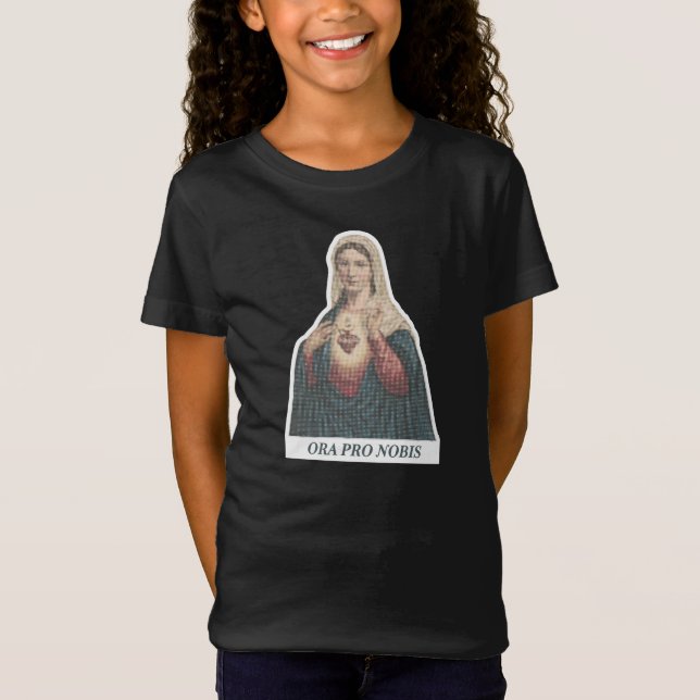 Immaculate Heart of Mary Ora Pro Nobis Icon T-Shirt (Vorderseite)