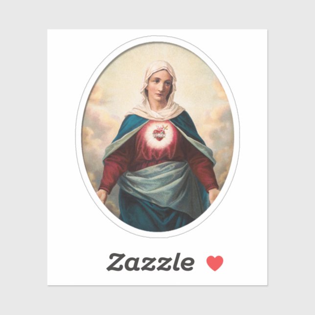 Immakuläres Herz von Mary Katholischer Vinyl Aufkleber (Blatt)