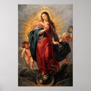 Immakulat Herz Jungfrau Mary Poster - Virgen Maria