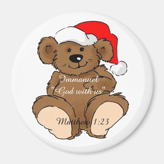 Immanuel Gott mit uns Teddy Customize es Magnet (Vorne)