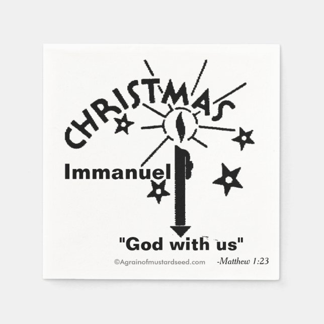 Immanuel Gott mit uns Weihnachten Serviette (Vorderseite)